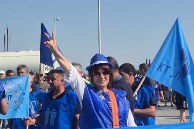 Протест на нископлатените служители в земеделието пред Триъгълника на властта